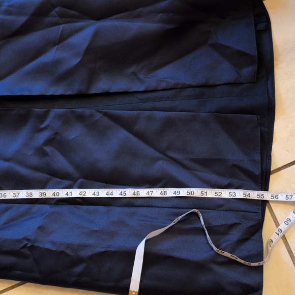 NWT Alfred Sung Off-The-shoulder Cuff Trumpet  Gown Slit Midnight Navy Blue 6 - Picture 12 of 13